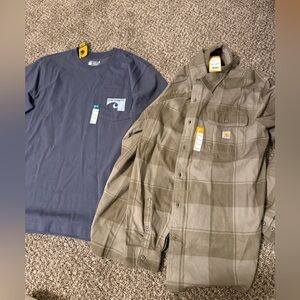 Carhartt Tee and heavyweight flannel